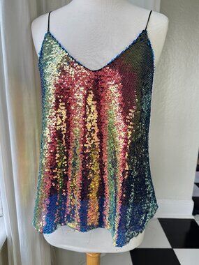 Zolla Women’s Multicolor Sequin Cami Tank Top Size M